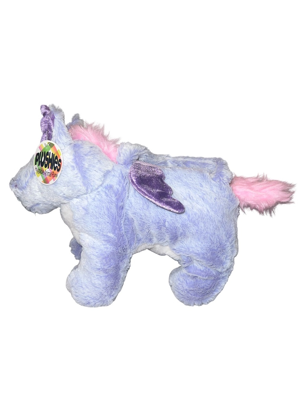 Plushies Purple Pink Pegasus Huggable Stuffed Animal Purse